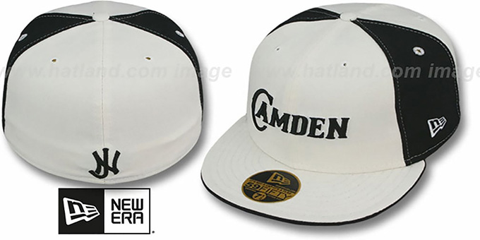 Camden 'PINWHEEL-CITY' White-Black-White Fitted Hat by New Era