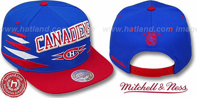 Canadiens '2T DIAMONDS SNAPBACK' Royal-Red Adjustable Hat by Mitchell and Ness