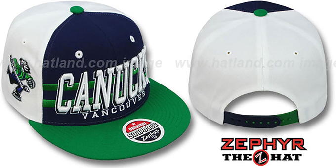 Canucks '2T SUPERSONIC SNAPBACK' Navy-Green Hat by Zephyr