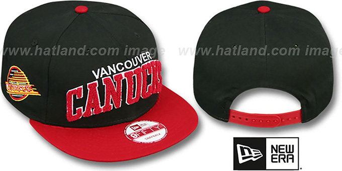 Canucks 'CHENILLE-ARCH SNAPBACK' Black-Red Hat by New Era