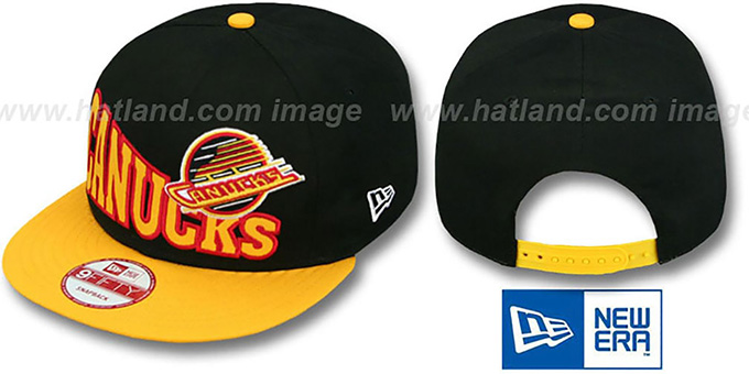 Canucks 'STOKED SNAPBACK' Black-Gold Hat by New Era