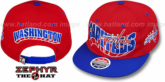 Capitals '2T TEAM-FLASHBACK SNAPBACK' Red-Royal Hat by Zephyr