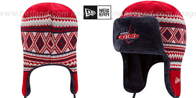 Capitals 'TEAM TRIM TRAPPER' Red Knit Hat by New Era