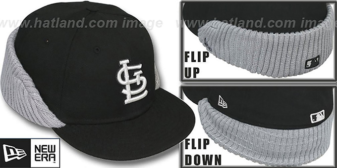 Cardinals 'FLIP-DOWN' Black-Grey Fitted Hat by New Era