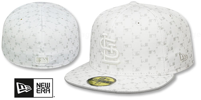 Cardinals 'MLB FLOCKING' White-Grey Fitted Hat by New Era