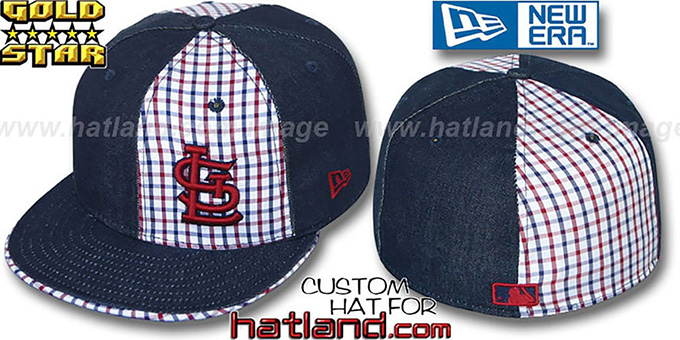 Cardinals 'SOUTHPAW SLUGGA' Plaid-Navy Denim Fitted Hat by New Era