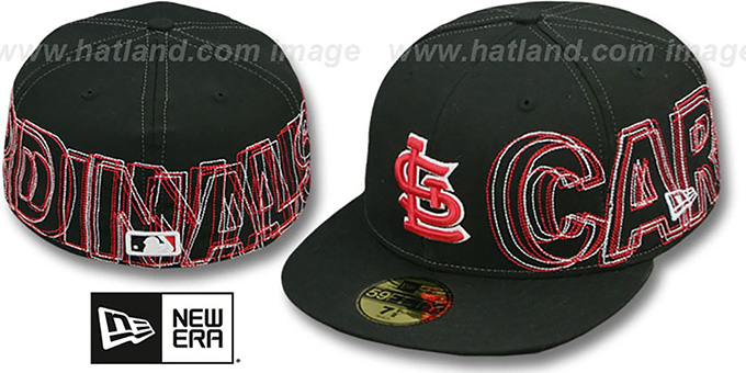 Cardinals 'WORD-WRAP' Black Fitted Hat by New Era