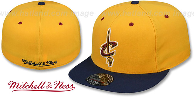 Cavaliers '2T TEAM-BASIC' Gold-Navy Fitted Hat by Mitchell and Ness