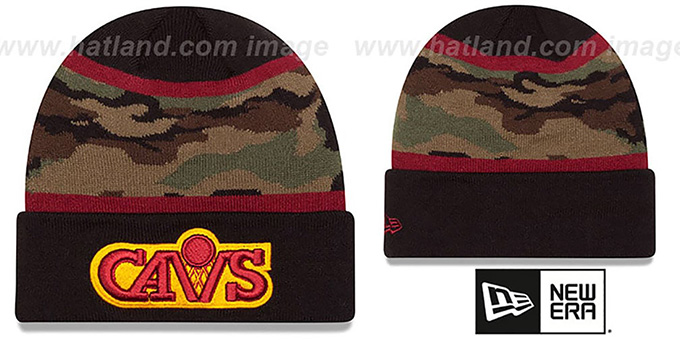 Cavaliers 'ARMY CAMO FILLZ' Knit Beanie Hat by New Era