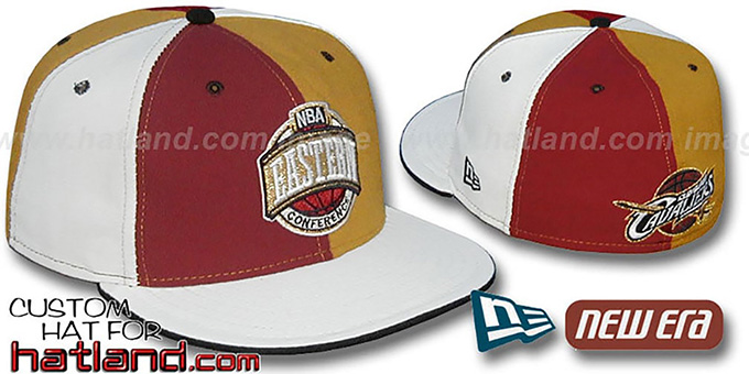 Cavaliers CONFERENCE 'PINWHEEL' Burgundy-Gold-White Fitted Hat