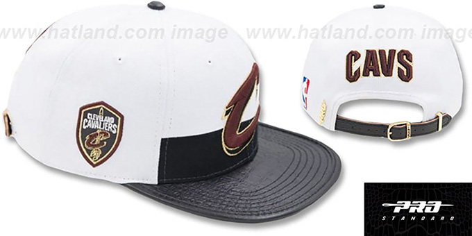 Cavaliers 'HORIZON STRAPBACK' White-Black Hat by Pro Standard