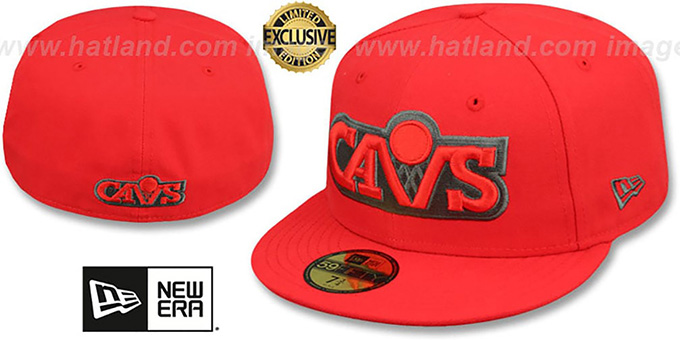 Cavaliers 'HWC NBA TEAM-BASIC' Fire Red-Charcoal Fitted Hat by New Era