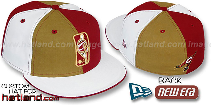 Cavaliers 'KEY-INSIDER PINWHEEL' Gold-Burgundy-White Fitted Hat