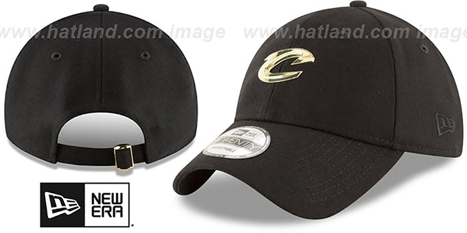 Cavaliers 'MINI GOLD METAL-BADGE STRAPBACK' Black Hat by New Era