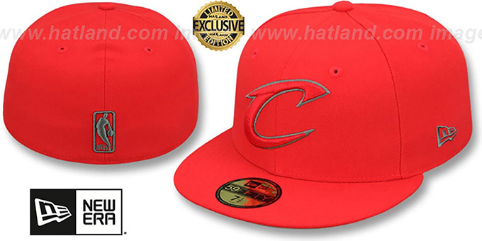 Cavaliers 'NBA TEAM-BASIC' Fire Red-Charcoal Fitted Hat by New Era