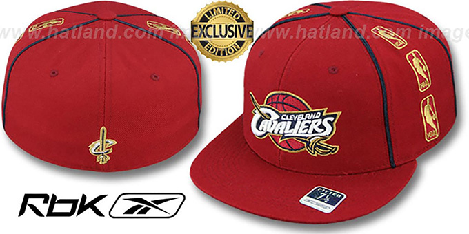 Cavaliers 'NBA-TRIPLESIDE' Burgundy Fitted Hat by Reebok