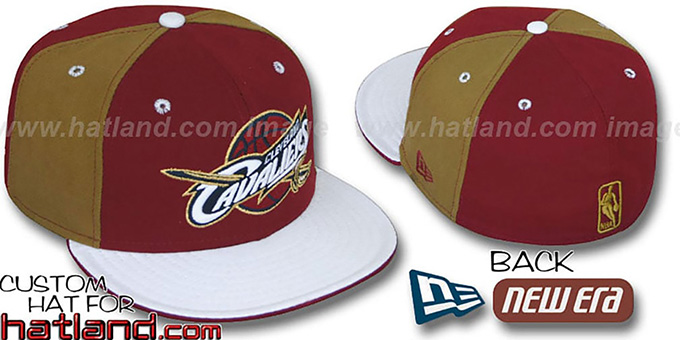 Cavaliers 'PINWHEEL' Burgundy-Gold-White Fitted Hat