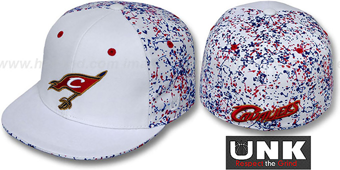 Cavaliers 'TC-SPLATTER' White-Team Color Fitted Hat by UNK