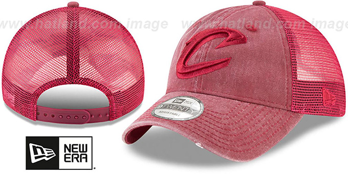 Cavaliers 'TONAL-WASHED TRUCKER SNAPBACK' Burgundy Hat by New Era