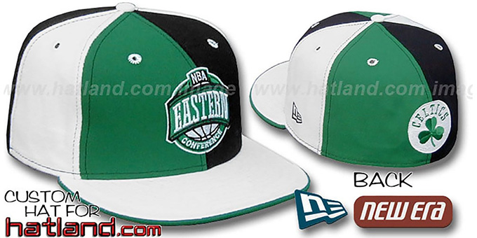 Celtics CONFERENCE 'PINWHEEL' Kelly-Black-White Fitted Hat