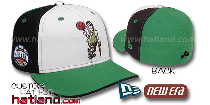 Celtics 'EC-PINWHEEL' White-Black-Kelly Fitted Hat by New Era