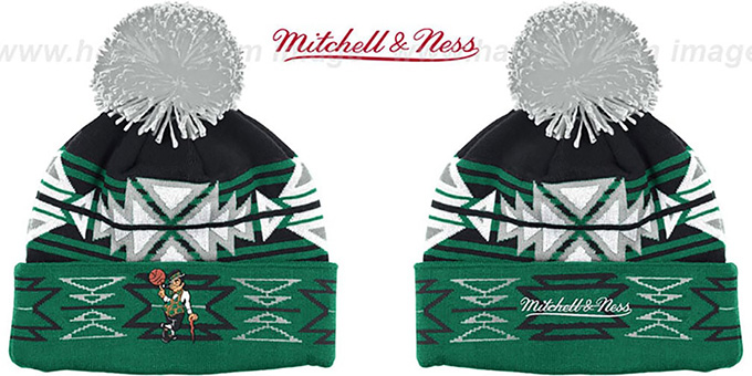 Celtics 'GEOTECH' Knit Beanie by Mitchell and Ness