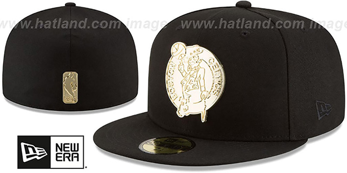 Celtics 'GOLDEN-BADGE' Black Fitted Hat by New Era