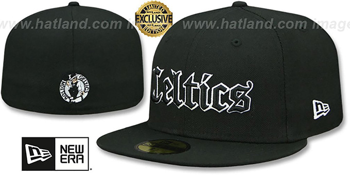 Celtics 'GOTHIC TEAM-BASIC' Black Fitted Hat by New Era