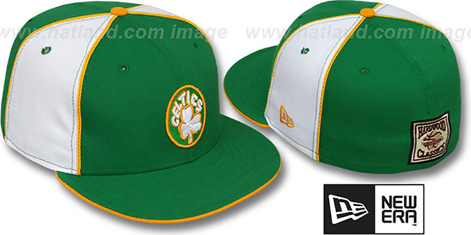 Celtics 'HARDWOOD PINWHEEL-2' Kelly-White Fitted Hat