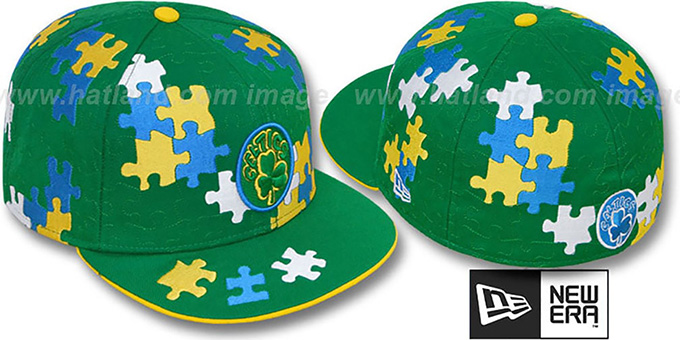 Celtics HARDWOOD 'PUZZLE' Green Fitted Hat by New Era