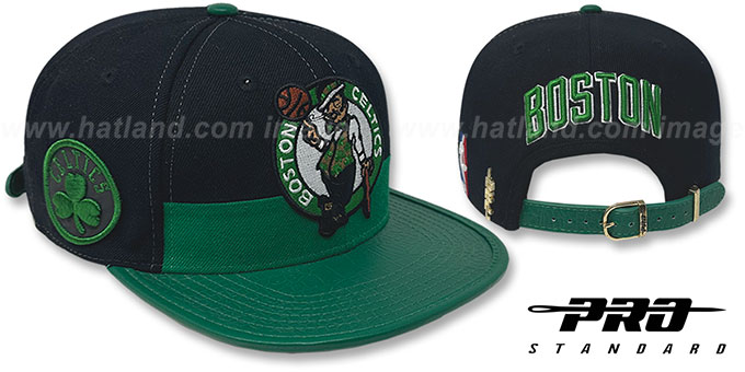 Celtics 'HORIZON STRAPBACK' Black-Green Hat by Pro Standard