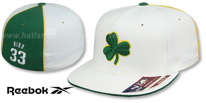 Celtics 'LARRY BIRD SWINGMAN' White-Green Fitted Hat by Reebok