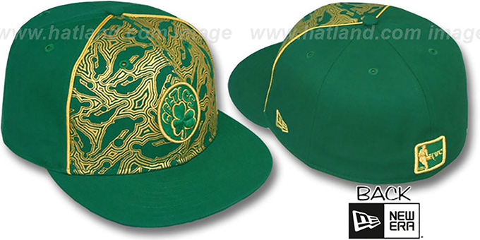 Celtics 'NBA-FOIL' Green-Gold Fitted Hat by New Era