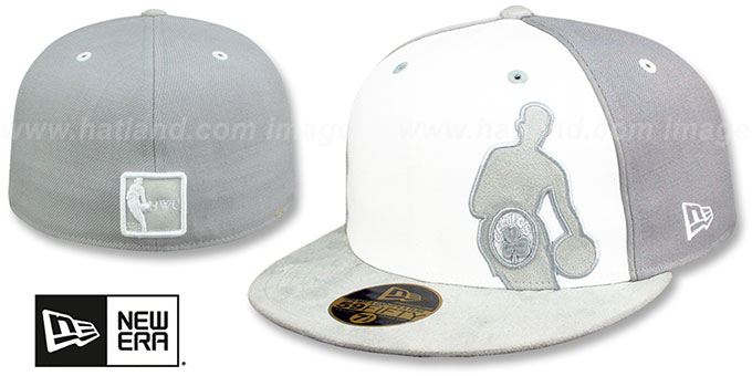 Celtics 'NBA SILHOUETTE PINWHEEL' White-Grey Fitted Hat by New Era