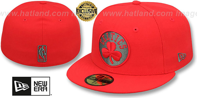 Celtics 'NBA TEAM-BASIC' Fire Red-Charcoal Fitted Hat by New Era