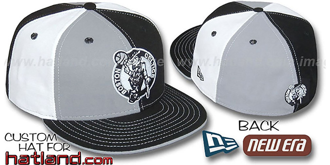 Celtics 'PINWHEEL' Grey-Black-White Fitted Hat by New Era