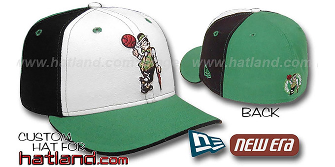 Celtics 'PINWHEEL' White-Black-Kelly Fitted Hat by New Era