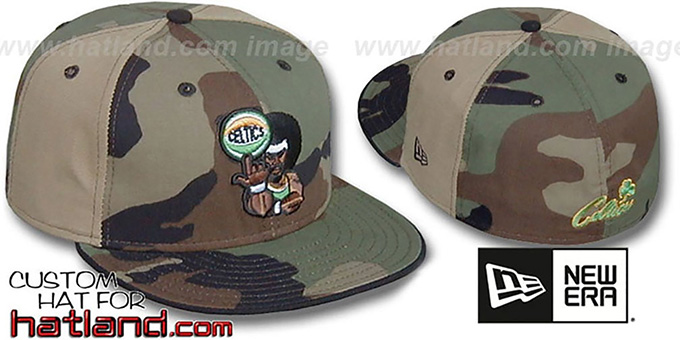 Celtics RETROMAN CAMO 'PINWHEEL' Woodland-Tan Fitted Hat