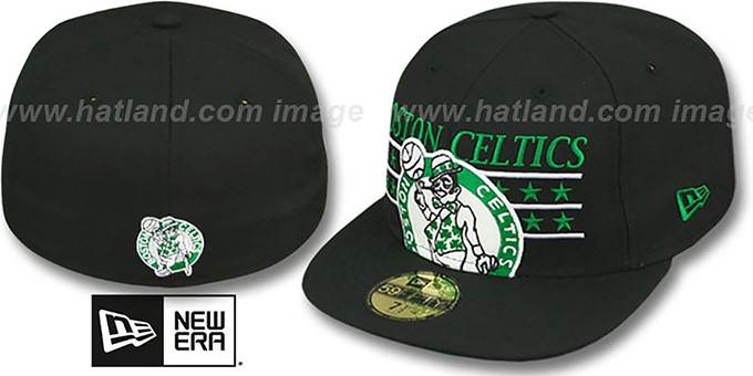 Celtics 'STAR STUDDED' Black Fitted Hat by New Era