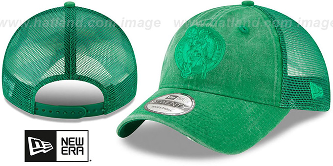 Celtics 'TONAL-WASHED TRUCKER SNAPBACK' Green Hat by New Era