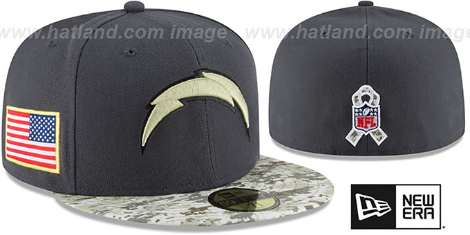 Chargers '2016 SALUTE-TO-SERVICE' Grey-Desert Fitted Hat by New Era