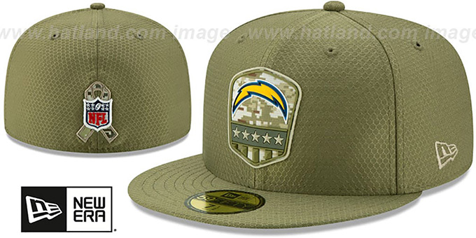 Chargers '2019 SALUTE-TO-SERVICE' Olive Fitted Hat by New Era