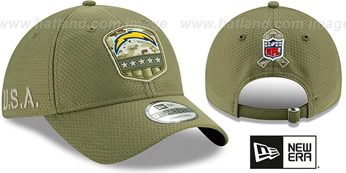 Chargers '2019 SALUTE-TO-SERVICE STRAPBACK' Olive Hat by New Era