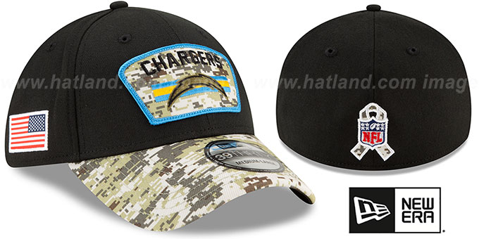 Chargers '2021 SALUTE-TO-SERVICE FLEX' Black-Desert Hat by New Era