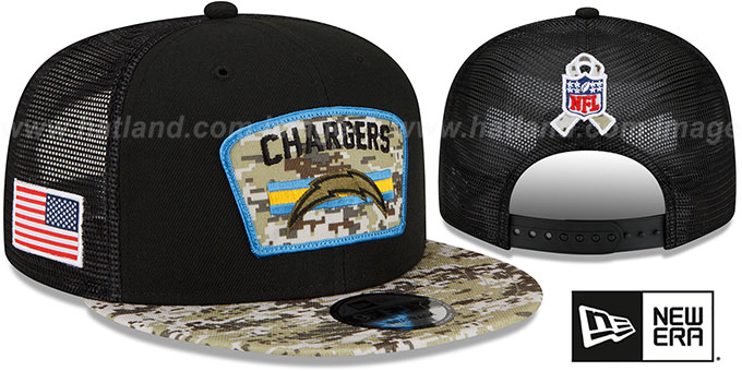 Chargers '2021 SALUTE-TO-SERVICE SNAPBACK' Black-Desert Hat by New Era