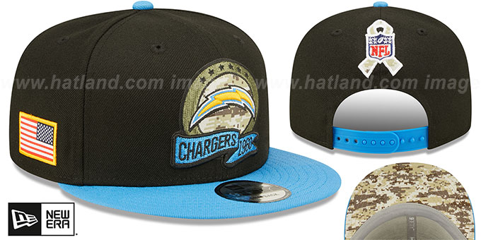 Chargers '2022 SALUTE-TO-SERVICE SNAPBACK' Black-Blue Hat by New Era