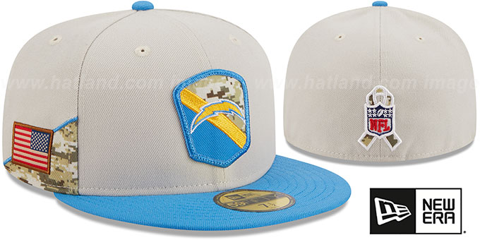 Chargers '2023 SALUTE-TO-SERVICE' Stone-Blue Fitted Hat by New Era