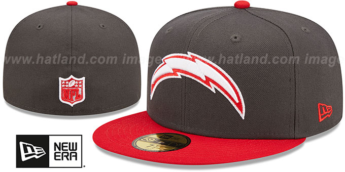 Chargers '2T COLOR PACK' Charcoal-Red Fitted Hat by New Era