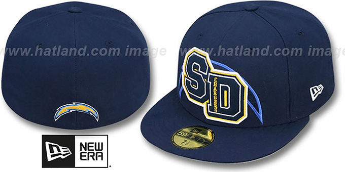 Chargers 'NFL FELTN' Navy Fitted Hat by New Era