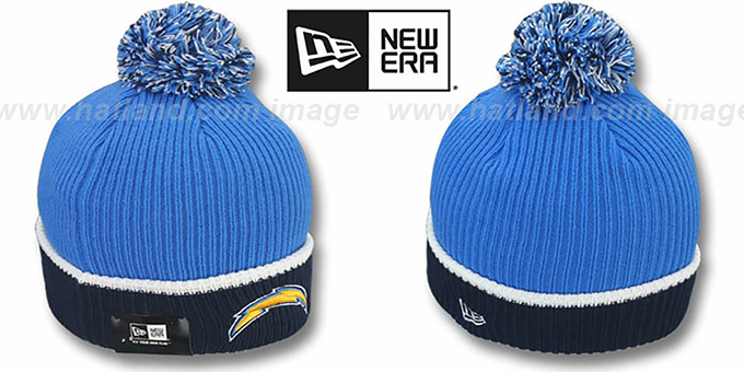 Chargers 'NFL FIRESIDE' Blue-Navy Knit Beanie Hat by New Era